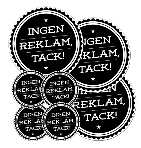 Ingen Reklam Tack Dekal, 7-pack - Ingenreklamtack.com